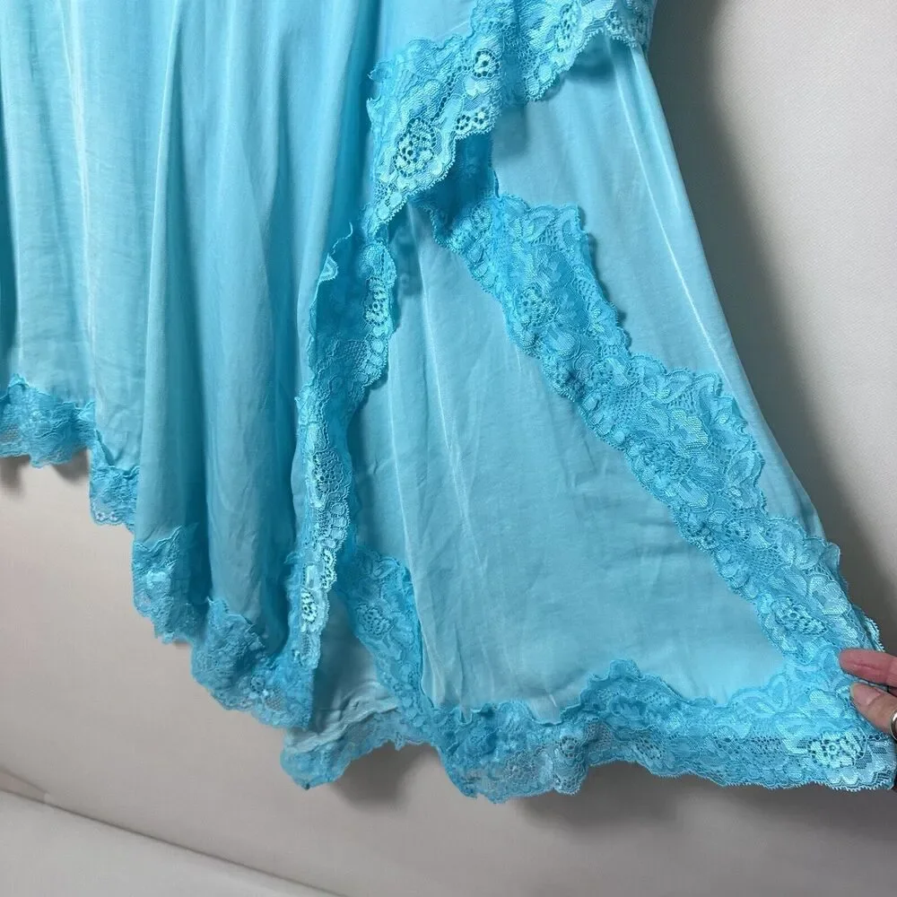 Elegant Blue Lace Trim Skirt - Picture 7 of 9
